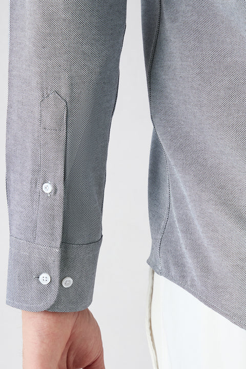 Dark Anthracite Long Sleeve Slim Fit Button-Down Collar Cotton Easy-Iron 4-Season Oxford Shirt