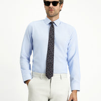 Light Blue Long Sleeve Slim Fit Classic Collar Cotton Easy-Iron Oxford Four Seasons Shirt