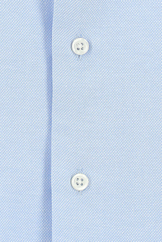  Açık Mavi Uzun Kol Slim Fit Klasik Yaka Pamuklu Kolay Ütülenebilir Oxford 4 Mevsim Gömlek