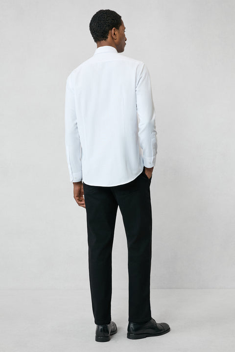 White Long Sleeve Slim Fit Classic Collar Cotton Easy-Iron Oxford Four Seasons Shirt