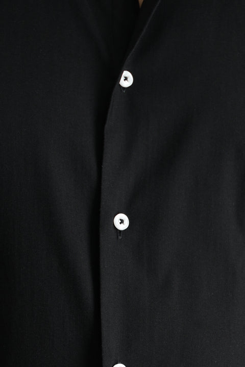 Siyah Techno-Line Uzun Kol Slim Fit Dar Kesim Klasik Gömlek