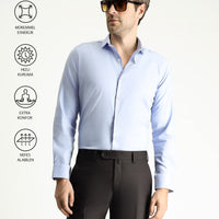 Açık Mavi Techno-Line Uzun Kol Slim Fit Dar Kesim Klasik Gömlek