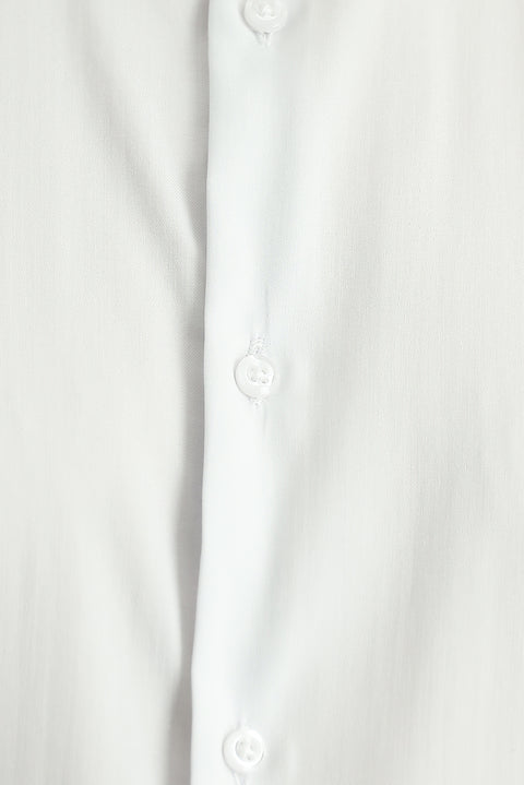 Beyaz Techno-Line Uzun Kol Slim Fit Dar Kesim Klasik Gömlek