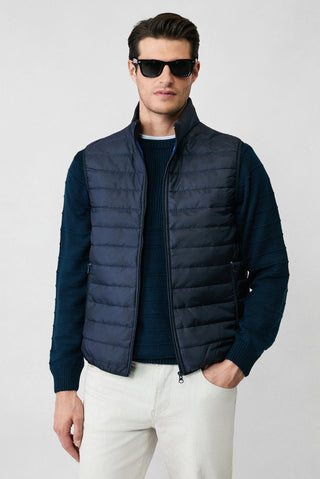  Koyu Lacivert Kapitone Spor Şişme Yelek