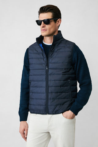  Koyu Lacivert Kapitone Spor Şişme Yelek