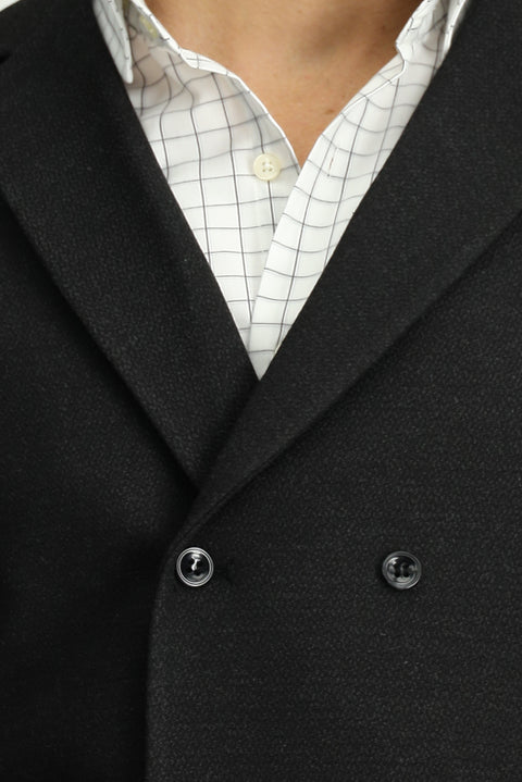 Siyah Slim Fit Dar Kesim Desenli Klasik Kruvaze Yelek