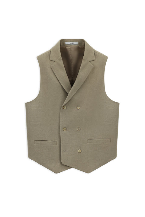 Orta Vizon Slim Fit Dar Kesim Desenli Klasik Kruvaze Yelek