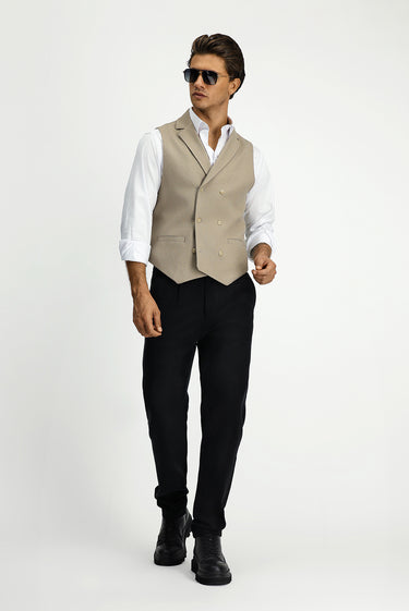  Orta Vizon Slim Fit Dar Kesim Desenli Klasik Kruvaze Yelek