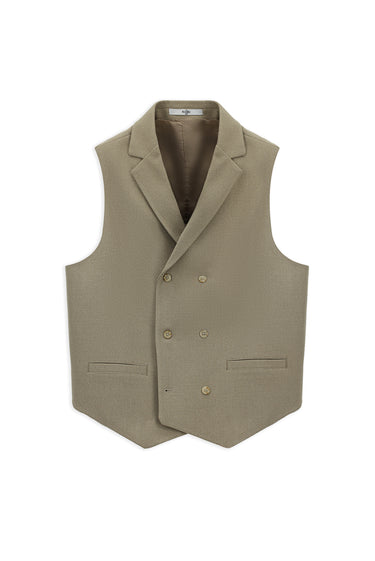 Orta Vizon Slim Fit Dar Kesim Desenli Klasik Kruvaze Yelek