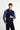  Koyu Lacivert Slim Fit Dar Kesim Çizgili Klasik Kruvaze Yelek