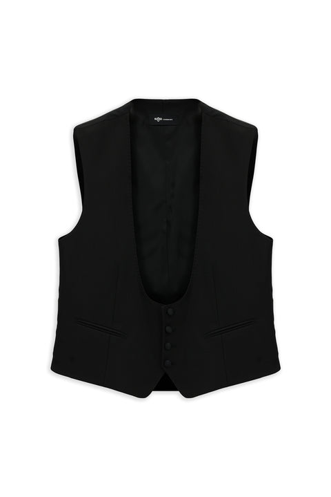 Black Regular Fit Classic Tuxedo Vest