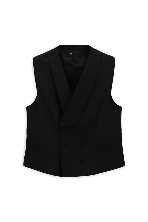 Siyah Regular Fit Kruvaze Klasik Smokin Yelek