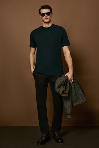  Siyah Bisiklet Yaka Regular Fit Süprem Pamuk Tişört