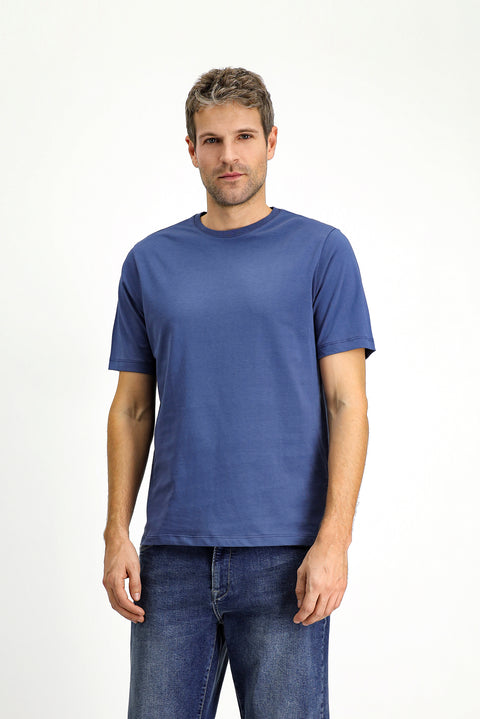 İndigo Bisiklet Yaka Regular Fit %100 Pamuk Tişört