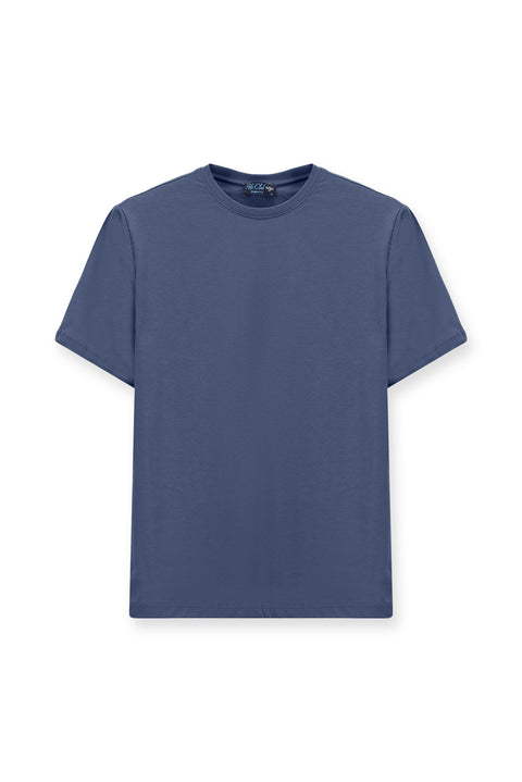 İndigo Bisiklet Yaka Regular Fit %100 Pamuk Tişört