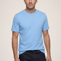 Blue Crew Neck Regular Fit 100% Cotton Supreme Basic T-Shirt