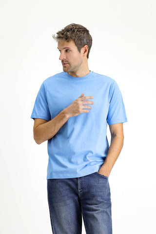  Mavi Bisiklet Yaka Regular Fit Süprem Pamuk Tişört