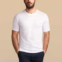 Beyaz Bisiklet Yaka Regular Fit Süprem Pamuk Tişört