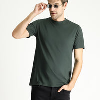 Koyu Antrasit Bisiklet Yaka Regular Fit %100 Pamuk Tişört