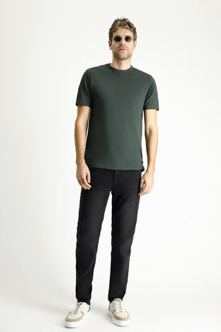  Koyu Antrasit Bisiklet Yaka Regular Fit Süprem Pamuk Tişört