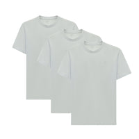 Beyaz Bisiklet Yaka Regular Fit %100 Pamuk 3'lü Tişört Seti