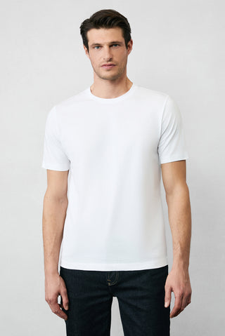  Beyaz-Siyah-Lacivert Bisiklet Yaka Regular Fit %100 Pamuk 3'lü Tişört Seti