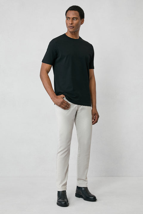 Siyah Bisiklet Yaka Slim Fit %100 Pamuk Tişört