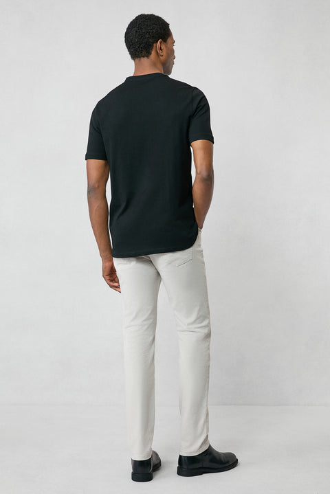 Siyah Bisiklet Yaka Slim Fit %100 Pamuk Tişört