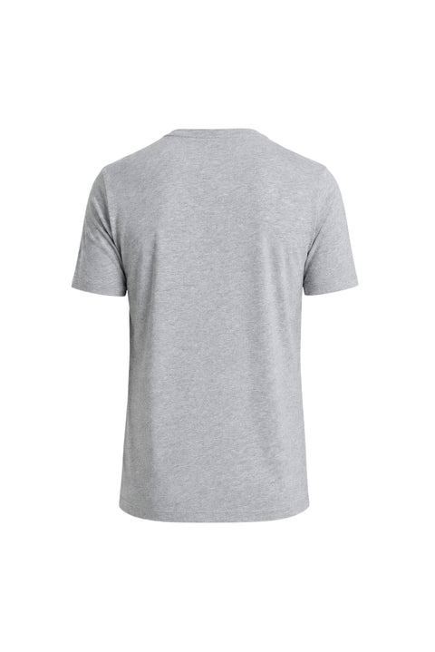 Orta Gri Melanj Bisiklet Yaka Slim Fit %100 Pamuk Tişört