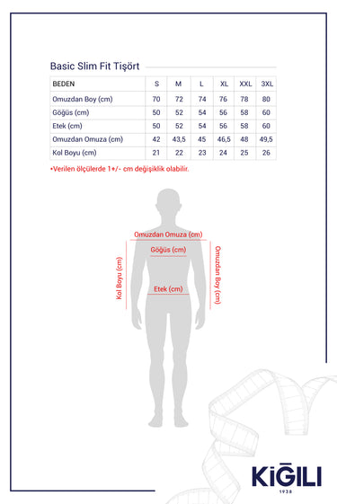 İndigo Bisiklet Yaka Slim Fit Dar Kesim Süprem Pamuk Tişört