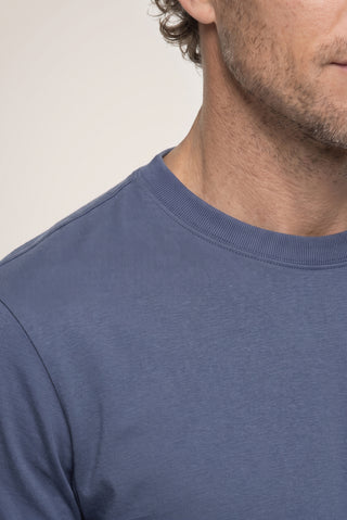  İndigo Bisiklet Yaka Slim Fit %100 Pamuk Tişört