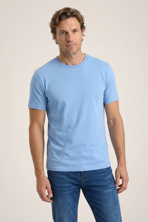 Mavi Bisiklet Yaka Slim Fit %100 Pamuk Tişört