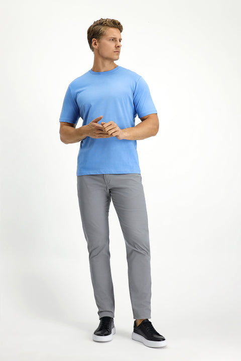 Mavi Bisiklet Yaka Slim Fit %100 Pamuk Tişört