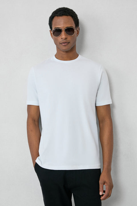 White Crew Neck Slim Fit 100% Cotton T-shirt