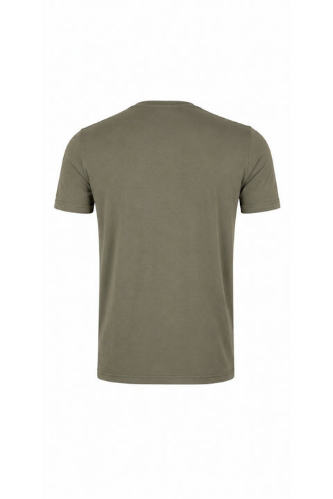 Orta Haki Bisiklet Yaka Slim Fit %100 Pamuk Tişört