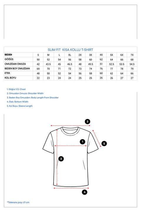 Orta Haki Bisiklet Yaka Slim Fit %100 Pamuk Tişört