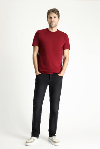  Açık Bordo Bisiklet Yaka Slim Fit Dar Kesim Süprem Pamuk Tişört