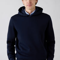 Orta Lacivert Kapüşonlu Regular Fit Pamuklu Sweatshirt