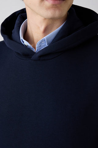  Orta Lacivert Kapüşonlu Regular Fit Pamuklu Sweatshirt