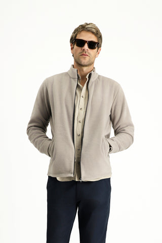  Orta Gri Fermuarlı Polar Sweatshirt