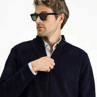 Koyu Lacivert Fermuarlı Polar Sweatshirt