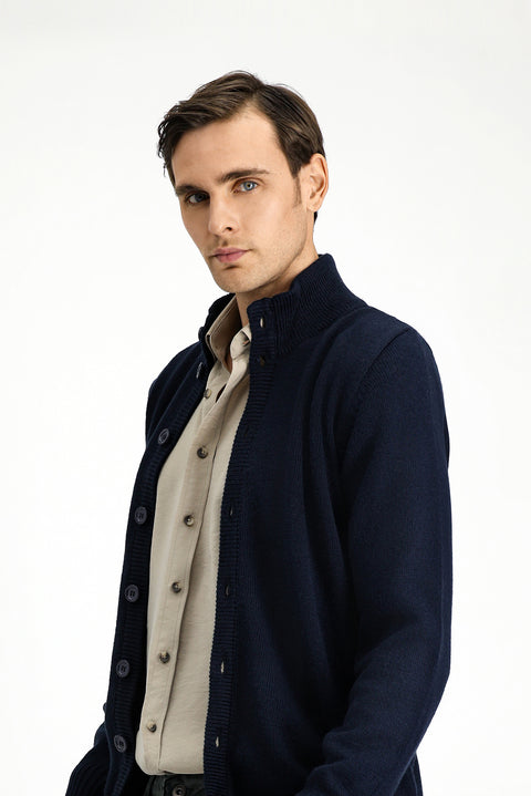 Koyu Lacivert Triko Hırka