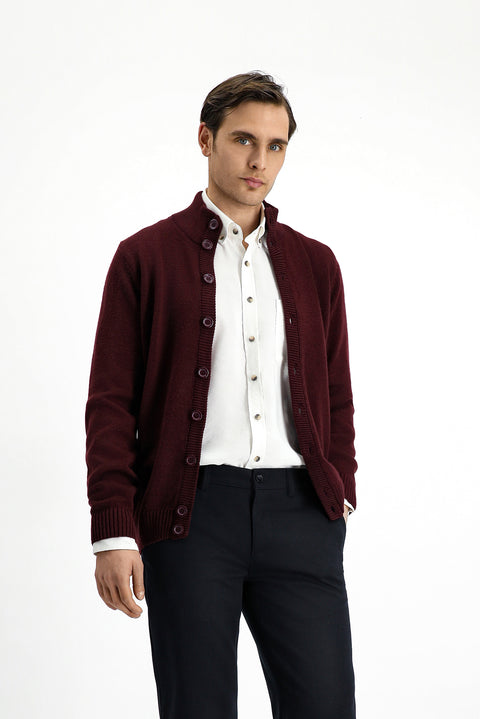 Koyu Bordo Triko Hırka