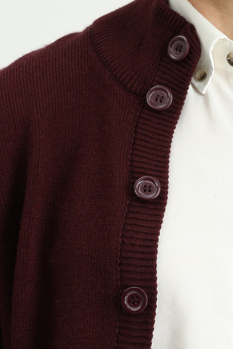 Koyu Bordo Triko Hırka