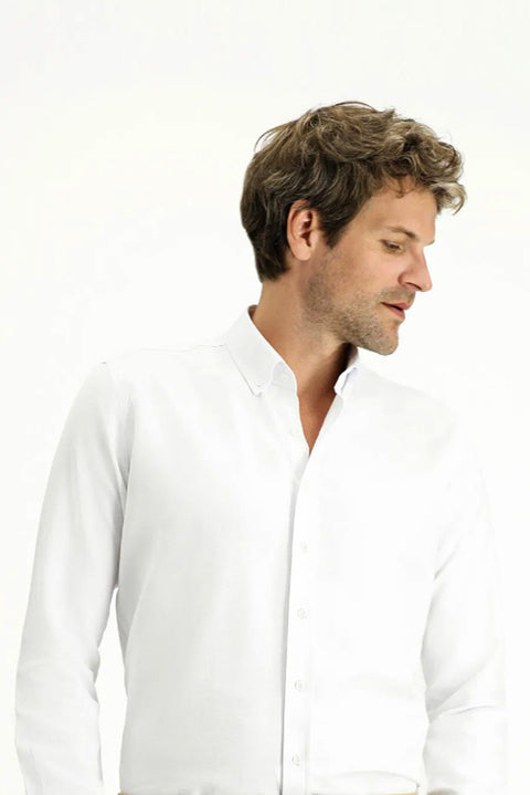 White 4-Piece Gift Set / Shirt & Tie & Belt & Wallet Bridal Set in Gift Box