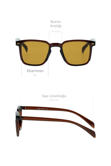 Orta Kahve UV400 Korumalı Erkek Güneş Gözlüğü