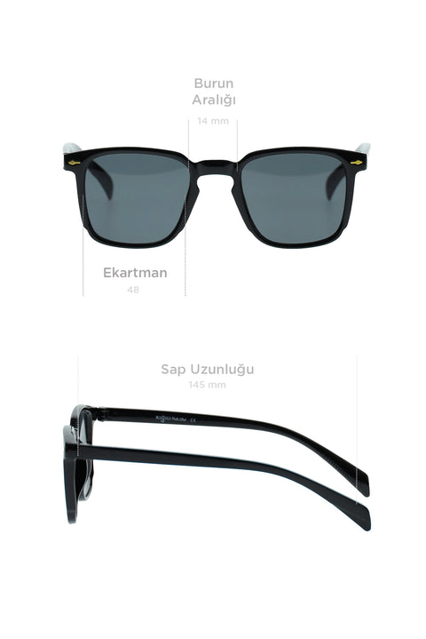 Black UV400 Protected Men's Sunglasses
