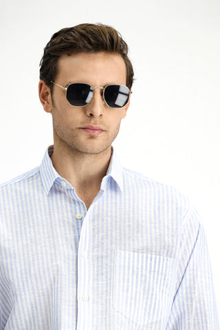  Gold UV400 Korumalı Metal Çerçeve Erkek Güneş Gözlüğü