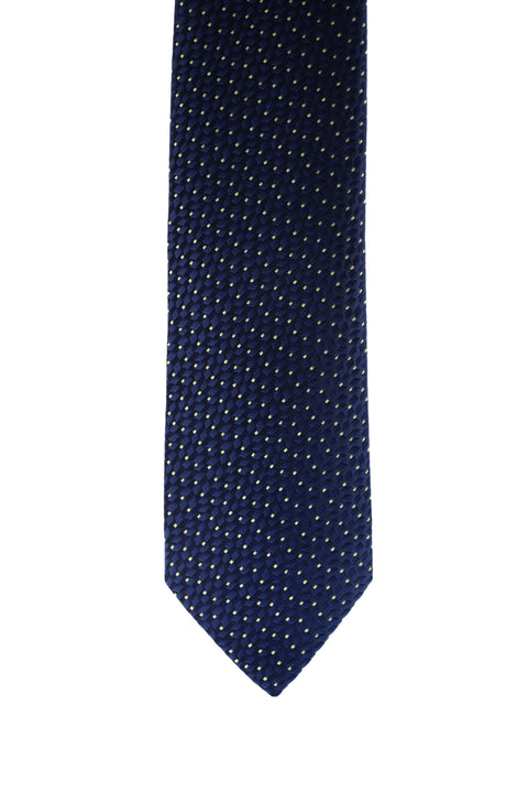 Orta Lacivert Desenli Kravat