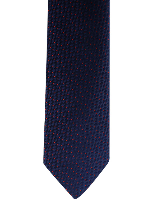 Koyu Lacivert Desenli Kravat